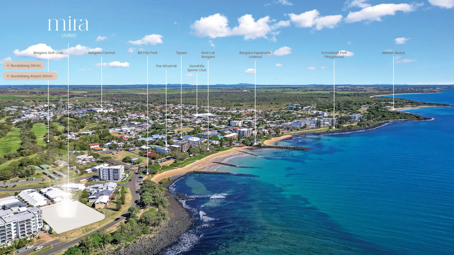 The Bargara Esplanade from the air